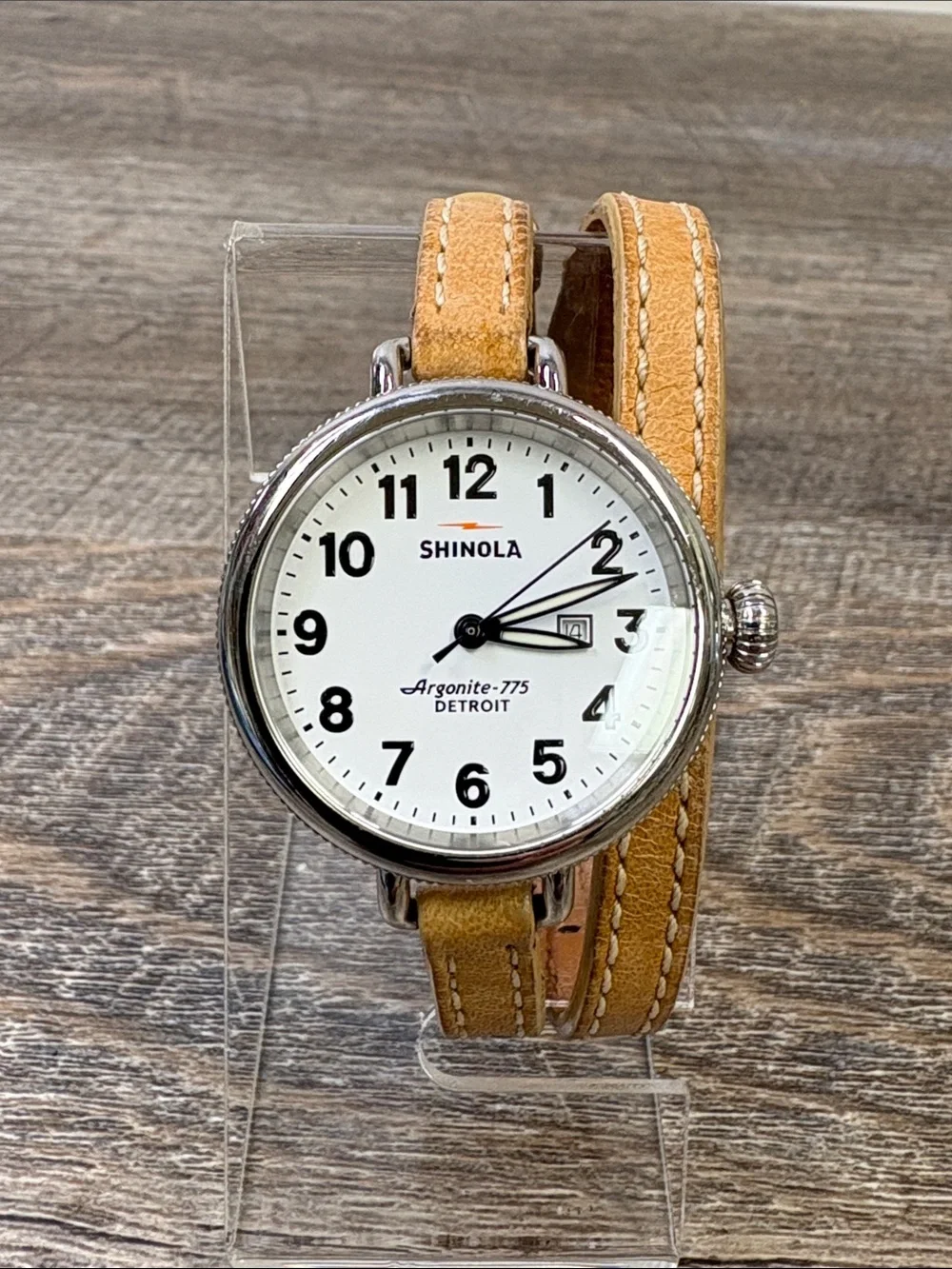 Shinola The Birdy 34mm Argonite-775 White Dial Leather Watch Women’s